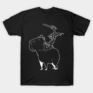 Goblin Riding Capybara (White Line) T-Shirt